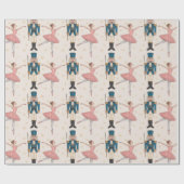 Trendy Nutcracker and Ballerina ballet dancer Pink ラッピングペーパー (フラット)