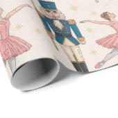 Trendy Nutcracker and Ballerina ballet dancer Pink ラッピングペーパー (ロールコーナー)