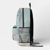 Trendy Opal Iridescent Holographic School Backpack プリントバックパック (右)