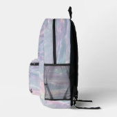 Trendy Opal Iridescent Holographic School Backpack プリントバックパック (右)