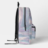 Trendy Opal Iridescent Holographic School Backpack プリントバックパック (左)