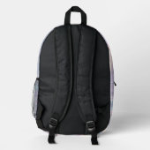 Trendy Opal Iridescent Holographic School Backpack プリントバックパック (裏面)