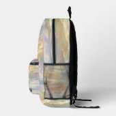 Trendy Opal Iridescent Holographic School Backpack プリントバックパック (右)