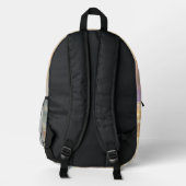 Trendy Opal Iridescent Holographic School Backpack プリントバックパック (裏面)