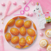 Trendy Orange Easter Eggs Pattern Paper  ペーパープレート (パーティー)