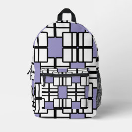 Trendy Pale Purple Geometric Backpack プリントバックパック