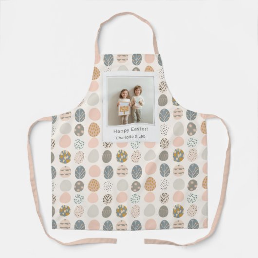 Trendy Pastel Easter Photo Apron | Personalized エプロン (正面)