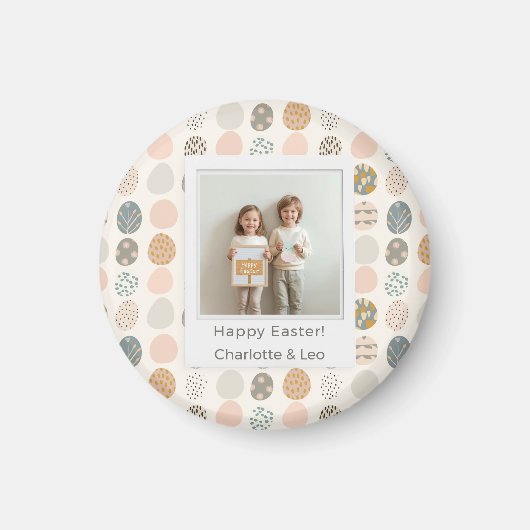 Trendy Pastel Easter Photo Magnet | Personalized マグネット (正面)