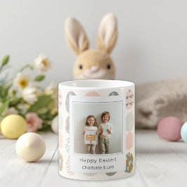 Trendy Pastel Easter Photo Mug | Personalized コーヒーマグカップ