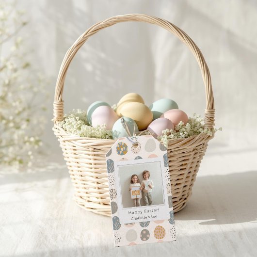 Trendy Pastel Easter Photo | Personalized ギフトタグ