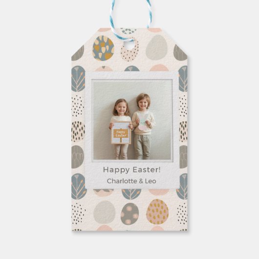 Trendy Pastel Easter Photo | Personalized ギフトタグ (裏面)