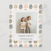 Trendy Pastel Easter Photo Postcard | Personalized シーズンポストカード (正面)