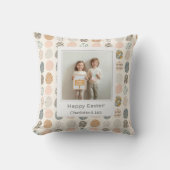 Trendy Pastel Easter Photo Throw Pillow | Personal クッション (正面)