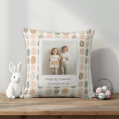 Trendy Pastel Easter Photo Throw Pillow | Personal クッション