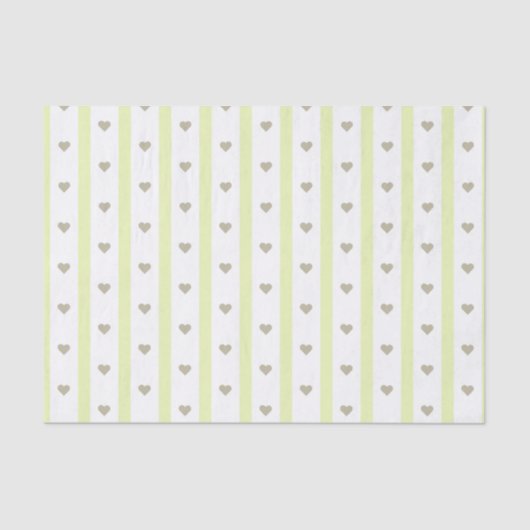 Trendy pastel heart pattern Green gift wrapping  薄葉紙 (正面)