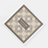 Trendy Pastel Napkins Custom Name Chic Geometry (コーナー)