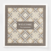 Trendy Pastel Napkins Custom Name Chic Geometry (正面)