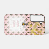 Trendy Pastel Pink Bee Matrix Christian Queen Bee Samsung Galaxyケース (裏面横)