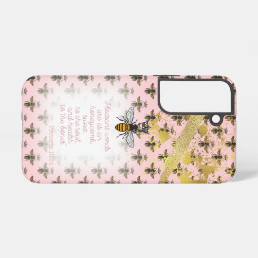 Trendy Pastel Pink Bee Matrix Christian Queen Bee Samsung Galaxyケース (裏面横)