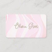 Trendy Pastel Pink Retro Waves  名刺 (正面)