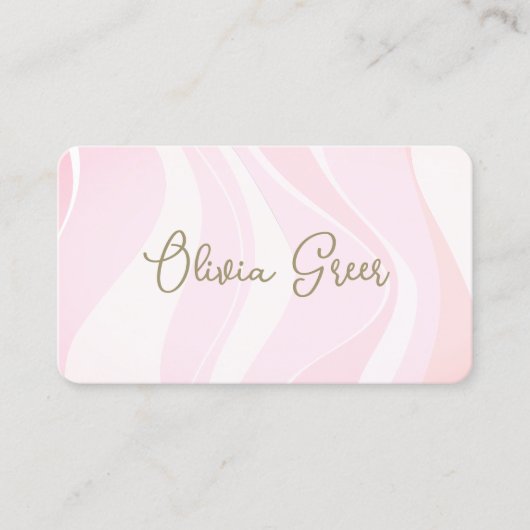 Trendy Pastel Pink Retro Waves  名刺 (正面)