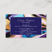 Trendy pastel purple pink blue Gold faux marble 名刺 (裏面)