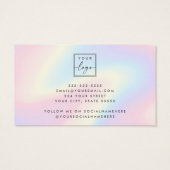 Trendy pastel rainbow logo stud earring display (裏面)