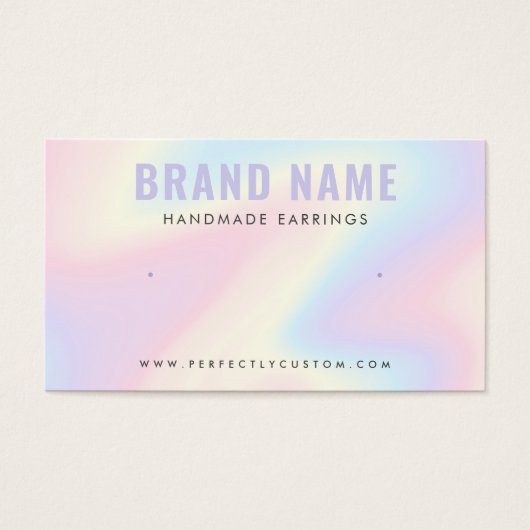 Trendy pastel rainbow logo stud earring display (正面)