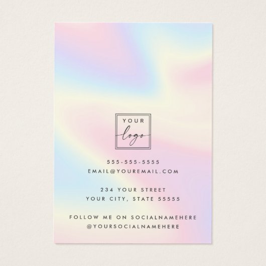 Trendy pastel rainbow modern earring display card (裏面)