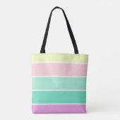 Trendy Pastel Stripes Personalized トートバッグ (裏面)