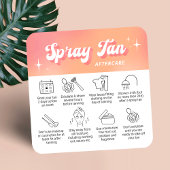 Trendy Peach Groovy Spray Tan Aftercare Cards スクエア名刺