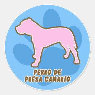 Trendy Perro de Presa Canarioのステッカー ラウンドシール