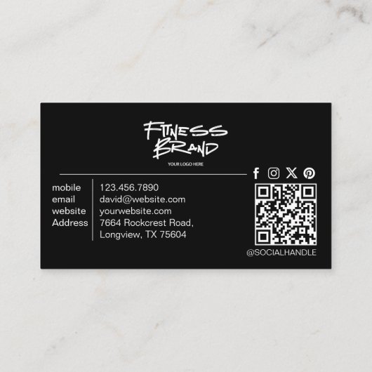 Trendy Personal Trainer Fitness Photo Collage 名刺 (裏面)