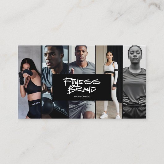 Trendy Personal Trainer Fitness Photo Collage 名刺 (正面)