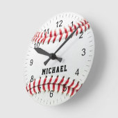 Trendy Personalized Baseball Name  ラウンド壁時計 (傾斜)