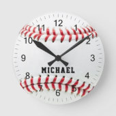 Trendy Personalized Baseball Name  ラウンド壁時計 (正面)