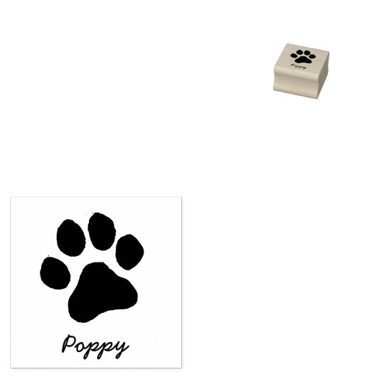 Trendy Personalized Cat Pet Paw Print Cute ラバースタンプ (押印)