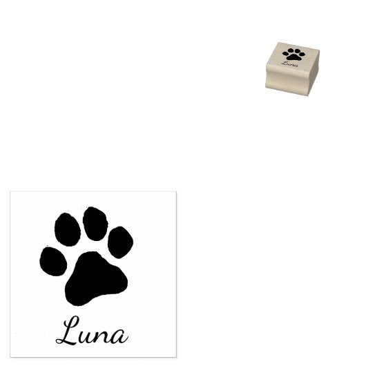 Trendy Personalized Dog Pet Paw Print Cute        ラバースタンプ (押印)