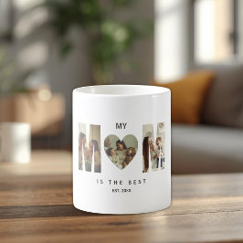 Trendy Personalized Photo MOM Heart Mug コーヒーマグカップ