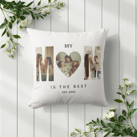 Trendy Personalized Photo MOM Heart Pillow クッション