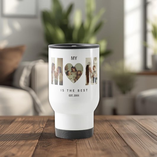 Trendy Personalized Photo MOM Heart Travel Mug トラベルマグ