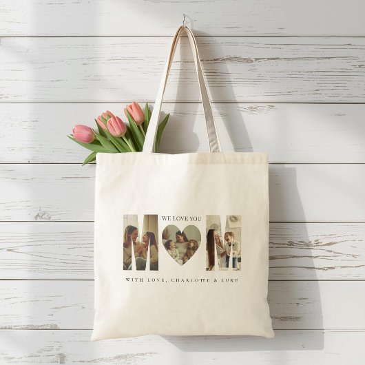 Trendy Personalized Photo WE LOVE YOU Mom トートバッグ