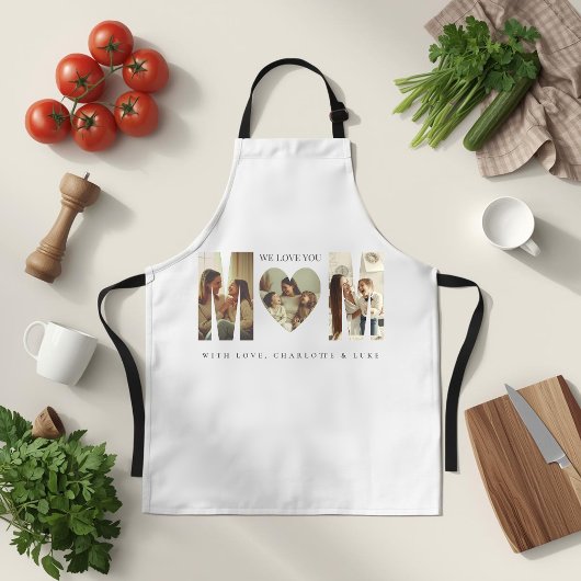 Trendy Personalized Photo WE LOVE YOU Mom Apron エプロン