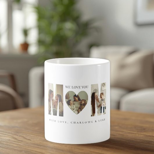 Trendy Personalized Photo WE LOVE YOU Mom Mug コーヒーマグカップ