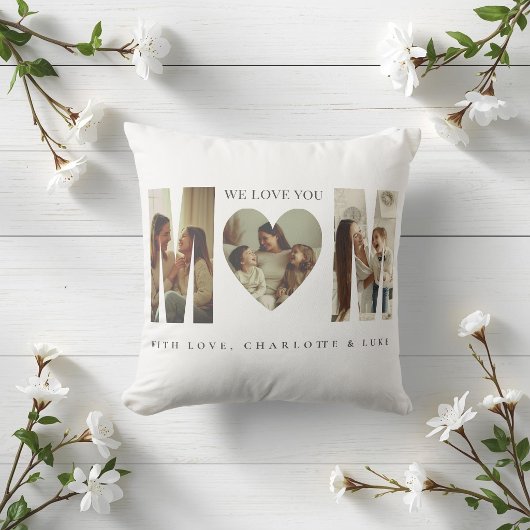 Trendy Personalized Photo WE LOVE YOU Mom Pillow クッション