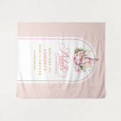 Trendy petals and prosecco celebration backdrop タペストリー (正面(横))