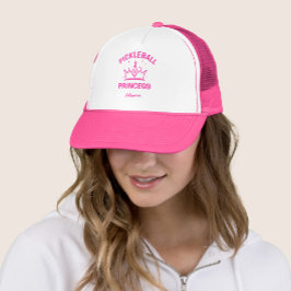 Trendy Pickleball Princess Hot Pink with Crown キャップ