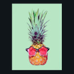 Trendy pineapple ポスター<br><div class="desc">Trendy pineapple on green background</div>