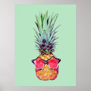 Trendy pineapple ポスター