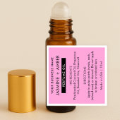 Trendy Pink 10ml Perfume Oil Roll On Bottle Labels シール